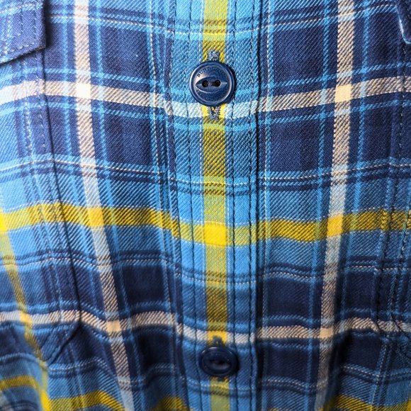 Burberry Black Label Men's 3 (Large) Long Sleeve Blue Plaid Flannel Shirt - Picture 10 of 14